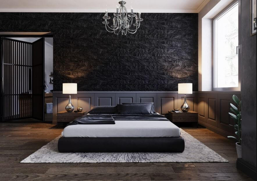 trang trí phòng ngủ màu đen